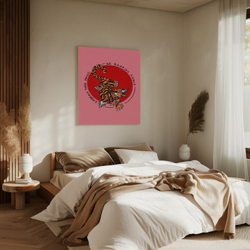 Roaring Fierce Tiger | Canvas - Room Interior 2