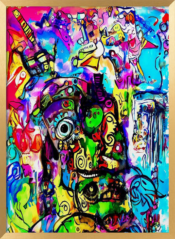 Vibrant Abstract Eye | Poster - Gold Frame Interior
