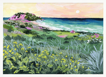 Wild Coast Sunset | Poster - White Frame Interior
