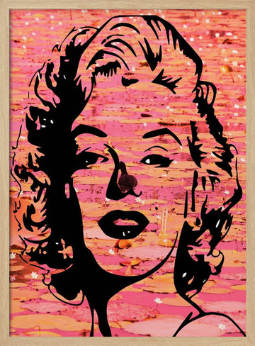 Marilyn Monroe Pink Lotus | Poster - Wood Frame Interior