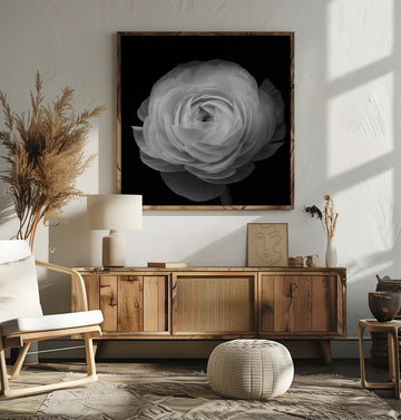 Grayscale Floral Elegance | Poster - Room Interior 2