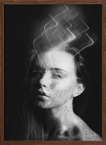 Ethereal Glitter Woman | Poster - Walnut Frame Interior