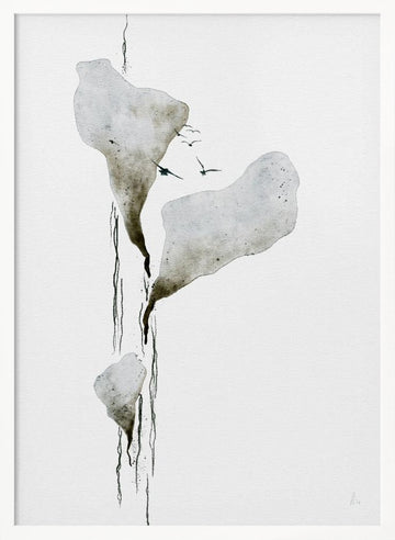 Melting Ice And Birds | Poster - White Frame Interior