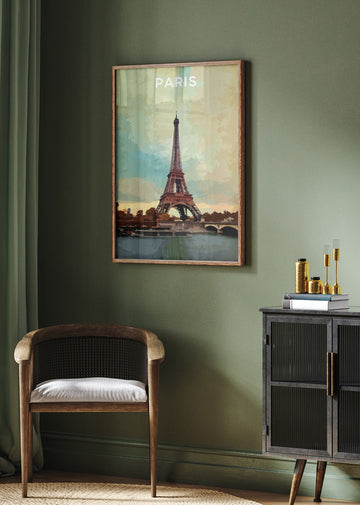 Eiffel Tower Paris Sunset | Poster - Room Interior 2