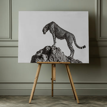 Cheetah On The Rocks | Canvas - Room Interior 1