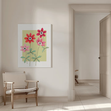 Vibrant Anemone Blooms | Canvas - Room Interior 1