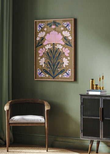Symmetrical Butterfly Garden | Poster - Room Interior 2
