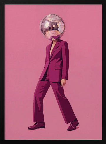 Pink Disco Suit | Poster - Black Metal Frame Interior