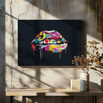 Colorful Lip Splash | Canvas - Room Interior 2