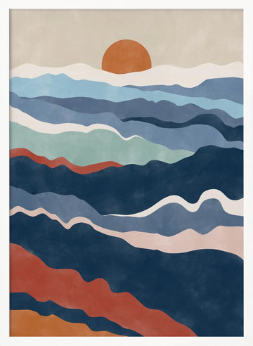 Abstract Mountain Horizon | Poster - White Frame Interior