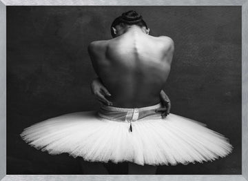 Graceful Ballerina Back | Poster - Silver Frame Interior