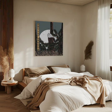 Japanese Moonlit Owl | Canvas - Room Interior 2