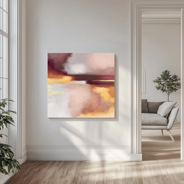 Golden Blush Abstract | Canvas - Room Interior 1