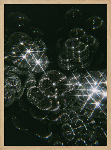 Sparkling Disco Balls | Poster - Wood Frame Interior