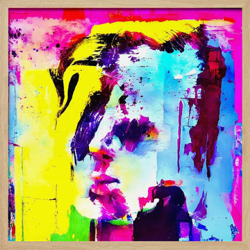 Vibrant Abstract Portrait | Poster - Wood Frame Interior
