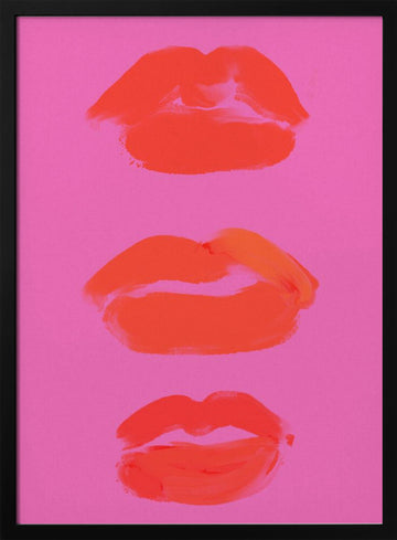 Neon Pout Series | Poster - Black Metal Frame Interior