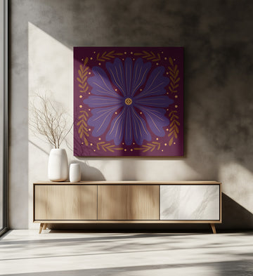 Rich Purple Bloom | Canvas - Room Interior 2