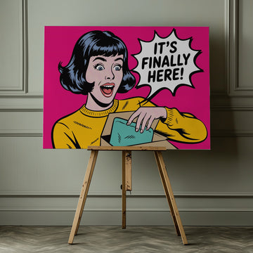 Excited Woman Unboxing | Canvas - Room Interior 1