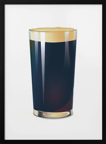 Dark Beer Pint | Poster - Black Metal Frame Interior