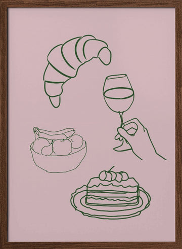 Delightful Indulgence | Poster - Walnut Frame Interior