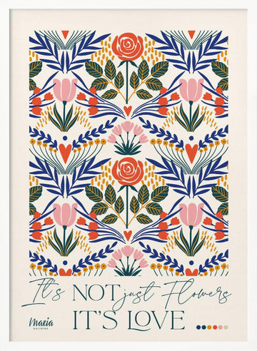 Vibrant Botanical Love | Poster - White Frame Interior