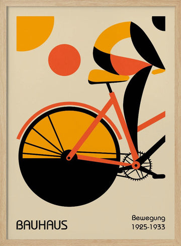 Abstract Bike Rider | Poster - Wood Frame Interior