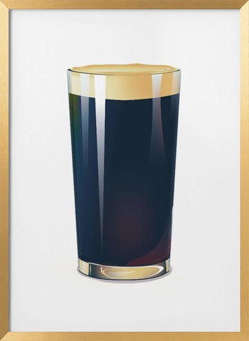 Dark Beer Pint | Poster - Gold Frame Interior