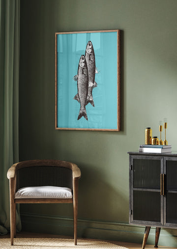 Vintage Fish Duo | Poster - Room Interior 2