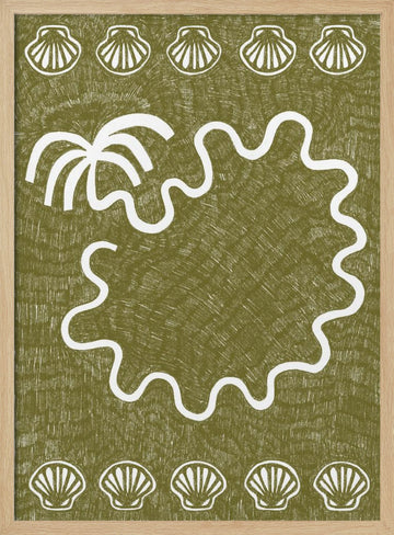Palm Island Seashells | Poster - Wood Frame Interior