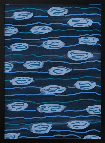 Blue Water Patterns | Poster - Black Metal Frame Interior