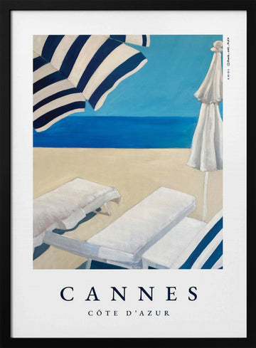 Blue Beach Serenity | Poster - Black Metal Frame Interior
