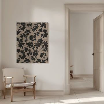 Dark Floral Abstract | Canvas - Room Interior 1