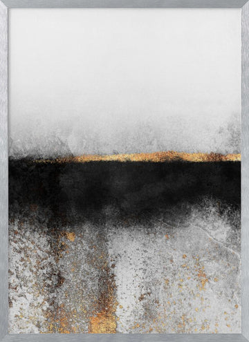Abstract Gold Line | Poster - Silver Frame Interior