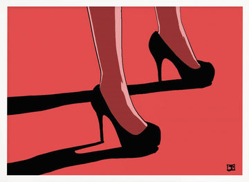 Elegant Red Heels | Poster - White Frame Interior