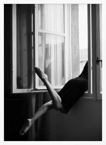 Graceful Legs Open Window | Poster - White Frame Interior