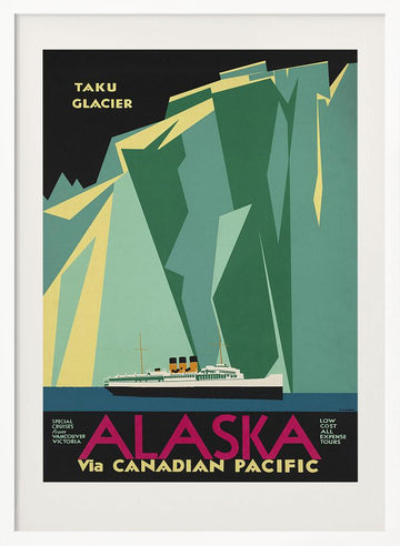 Alaska Via Canadian Pacific. Taku Glacier | Poster - White Frame Interior