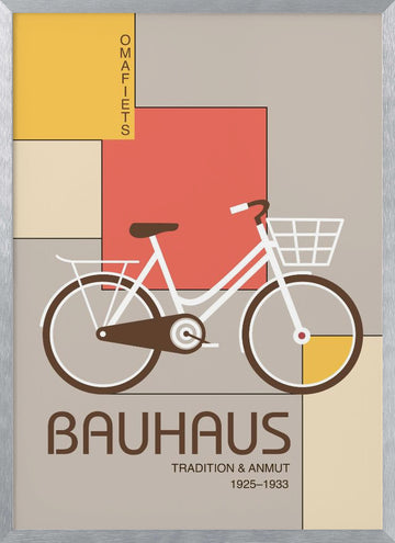 Bauhaus Bicycle Design | Poster - Silver Frame Interior