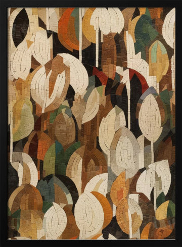 Mosaic Forest Vibrance | Poster - Black Metal Frame Interior