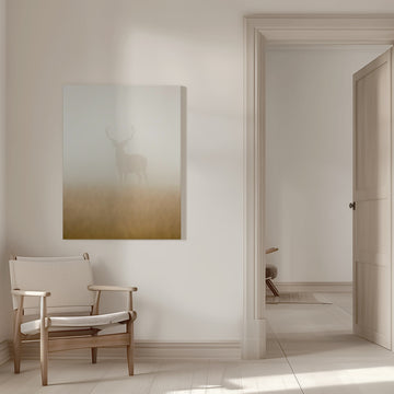 Stag in Morning Mist | Canvas - Room Interior 1
