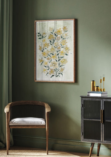 Delicate Yellow Blooms | Poster - Room Interior 2