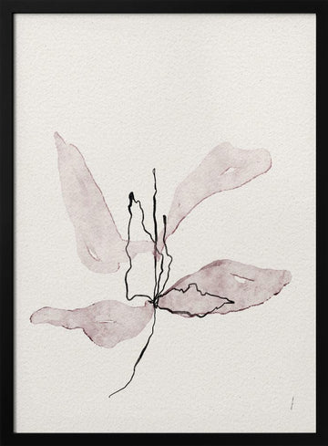 Delicate Botanical Bloom | Poster - Black Metal Frame Interior
