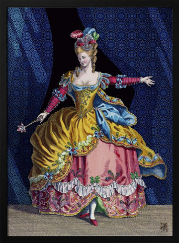 Rococo Stage Costume | Poster - Black Metal Frame Interior