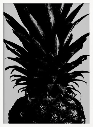 Bold Black Pineapple | Poster - White Frame Interior