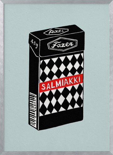 Salmiakki Candy Box | Poster - Silver Frame Interior