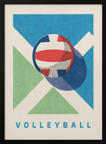Retro Volleyball Game | Poster - Black Metal Frame Interior