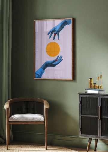 Vibrant Hands Orange Circle | Poster - Room Interior 2