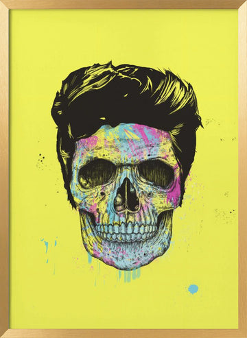 Vibrant Skull Art | Poster - Gold Frame Interior