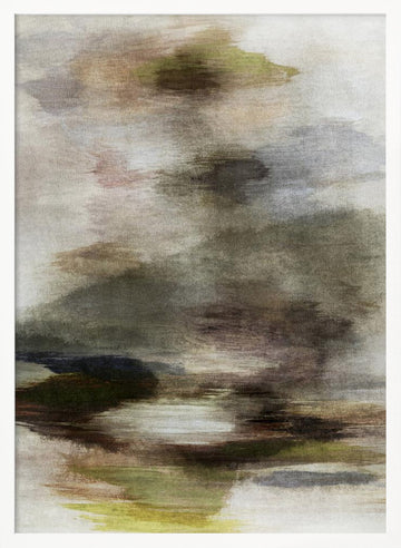 Misty Water Reflection | Poster - White Frame Interior