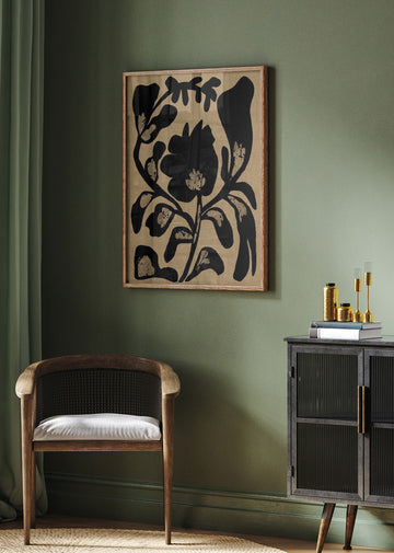 Black Botanical Silhouette | Poster - Room Interior 2