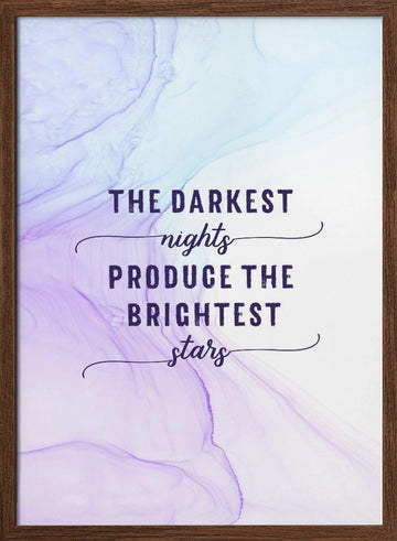 Dark Nights Bright Stars | Poster - Walnut Frame Interior
